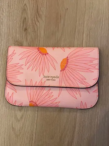 케이트 스페이드 꽃무늬 장지갑 핑크