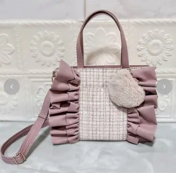 [ 미사용 새상품 ] COCO 핑크 프릴 토트백