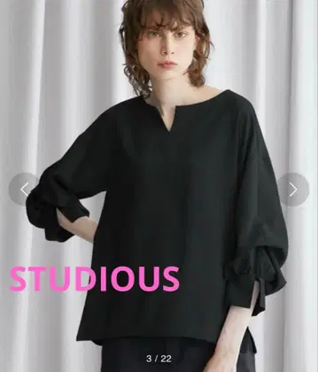 [ STUDIOUS ] 매트 2WAY 볼륨 소매 블라우스