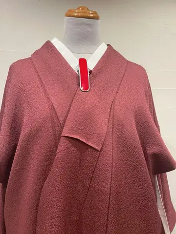 기모노 이중 기모노 이로무지 보르도 계열 문양 있음 새상품급 중고