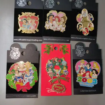 디즈니 프린세스 핀 배지 6세트