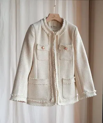 SAISON DE PAPILLON 노카라 트위드 자켓