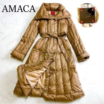 새상품급 아마카 다운 코트 다운 자켓 숄카라 여배우 옷깃 38 M