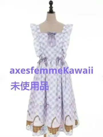 Kawaii 이스 타 패턴 오버롤 스커트