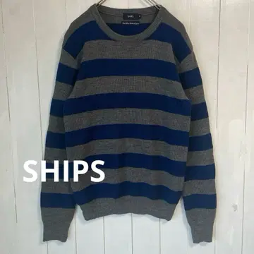 SHIPS 울 100% 보더 무늬 셰틀랜드 스웨터 M 사이즈 쉽스