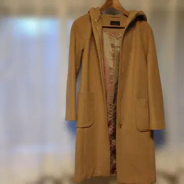 TOMORROWLAND 고급 후드 부착 코트 베이지