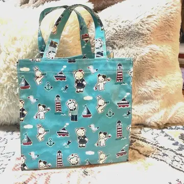 바다 캐릭터 패턴 소형 토트백