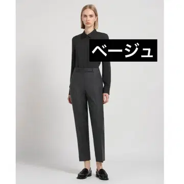 [새상품] 2024AW 크롭 테이퍼드 팬츠 울 슬릿 베이지