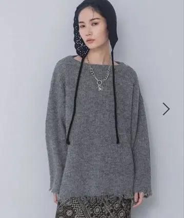 JEANASIS 5G 보트넥 크러쉬 풀오버 그레이 L 사이즈