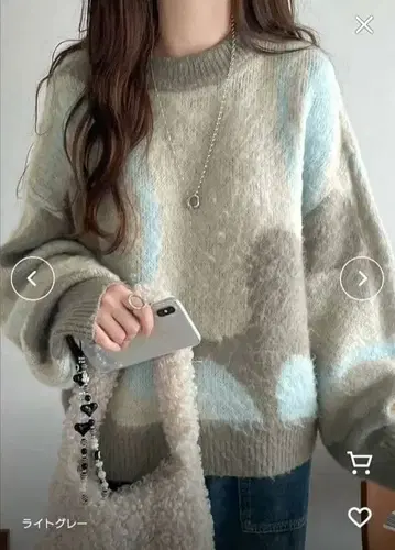 클래식 엘프 라이트 그레이 스웨터 XL