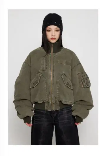 LAGUA GEM BIG POCKET COTTON MA-1 카키