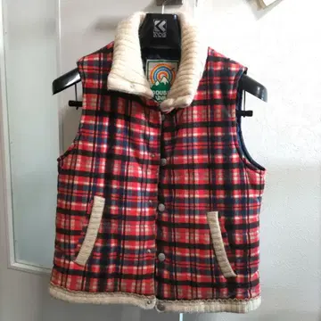 [ DOUBLE RAiNBOW ] 체크 무늬 다운 베스트 사이즈 3