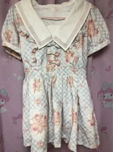 LIZLISA 꽃무늬 깅엄 체크 셋업