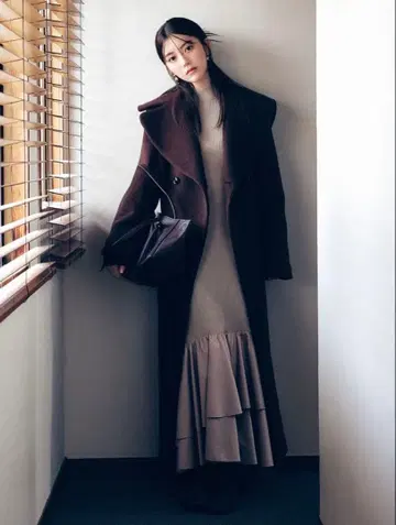 프레이 아이디 빅 칼라 울 코트