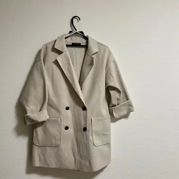 여성용 베이지 체스터 코트 화이트 L