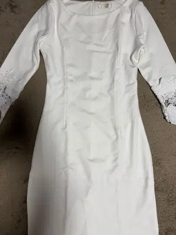 화이트 레이스 부착 드레스 L 사이즈