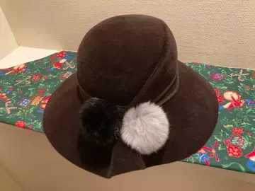 맥시멈 퍼 달린 다크 브라운 울 고급 햇