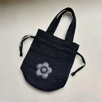 새상품 마리콴트 데이지 누비 드로스트 미니 토트백 복조리 블랙
