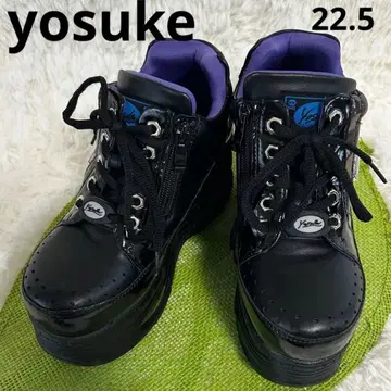 yosuke 요스케 22.5 통굽 레이스업 스니커즈 블랙 3E