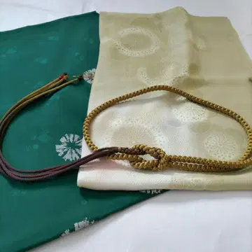 [ 새상품급 ] 세트 판매 탄고 크레이프 원단 오비 장식 천 허리띠 그린