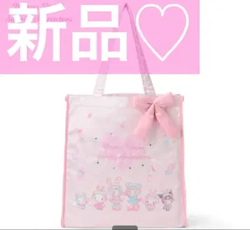 산리오 캐릭터 토트백 핑크
