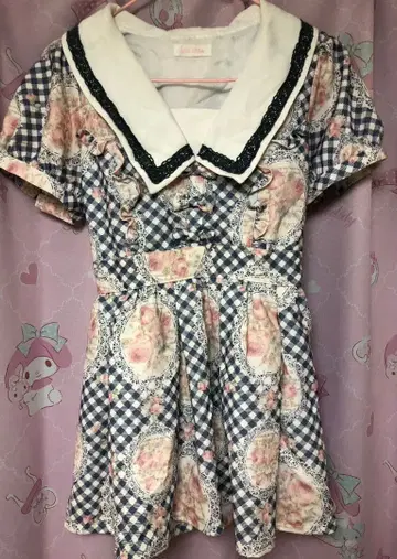 LIZLISA 꽃무늬 깅엄 체크 셋업