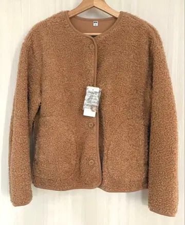 유니클로 보아 플리스 크루넥 가디건