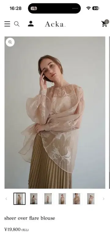 시어 오버 플레어 블라우스