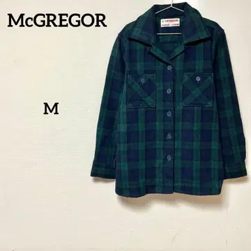 맥그리거 울 체크 자켓 그린 x 네이비