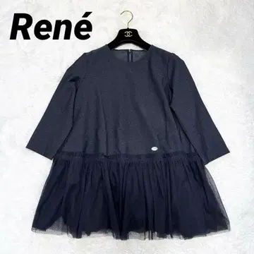 [새상품급] 르네 상의 데님 절개 튤 페플럼 2022년 34