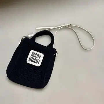 마리콴트 머큐리 듀오 크로셰풍 로고 숄더백 블랙