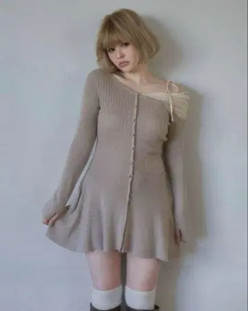 andmary Helen knit flare mini dress