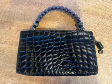 Mangiamelli 블랙 가죽 파티 백