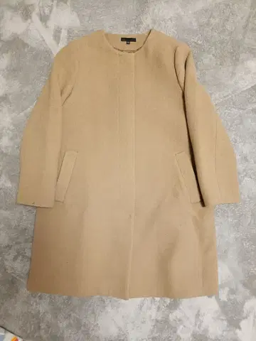 [ 1회 착용 ] 유니클로 울 혼방 노카라 코트 3XL