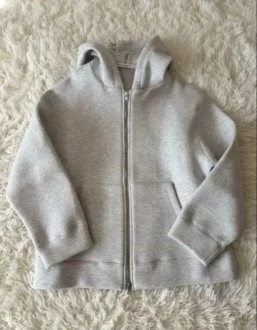 뷰티 앤 유스 프론트 지퍼 후디 후드티 라이트 그레이