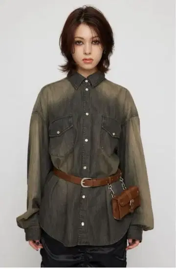 LAGUAGEM 워시 빈티지 셔츠 데님 셔츠