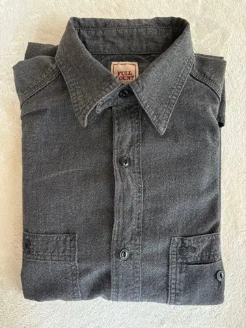 FULL COUNT 블랙 샴브레이 셔츠 38