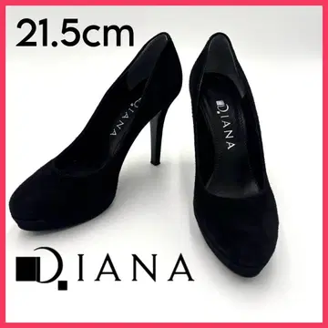 DIANA 하이힐 펌프스 스웨이드 라운드토 블랙 포멀