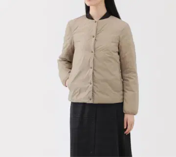 무인양품 새상품 경량 다운 노카라 자켓 다운 자켓 베이지 L