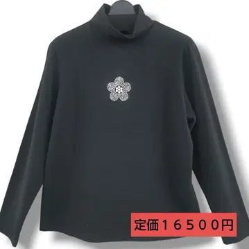 하이넥 비쥬 큐빅 블랙 티셔츠 이너 면