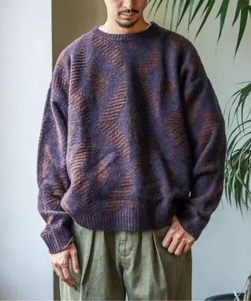 JOURNAL STANDARD 울 믹스 자카드 크루넥 니트