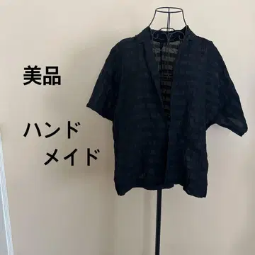 [ 새상품급 ] 핸드메이드/여성용/셔츠/겉옷/시스루/블랙/블랙