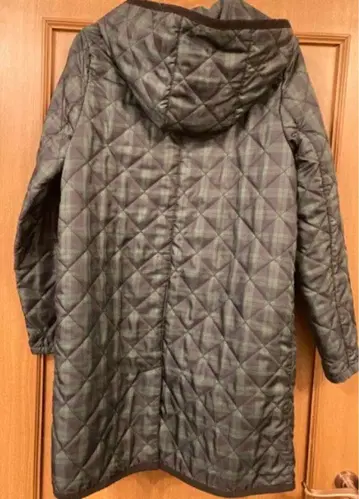 어반 리서치 그린 계열 체크 퀼팅 자켓