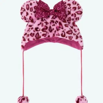 디즈니 팬 캡 레오파드 무늬 핑크