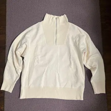 AUBEET 코튼 쭈리 하프 지퍼 Oatmeal