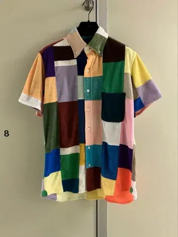 [ Viva La Material ] 컬러풀 파일 패치워크 B.D 셔츠