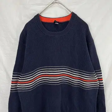 00s y2k GAP 갭 리브 보더 니트 스웨터 네이비