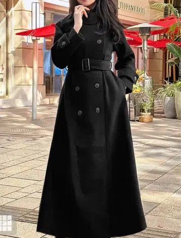 옷깃 3Way 벨트 포함 페이크 울 트렌치코트