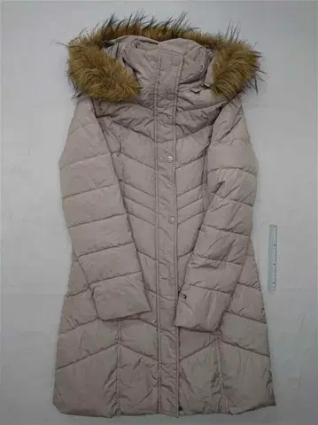 타미힐피거 인조 모피 트리밍 다운 베이지 여성용 XS