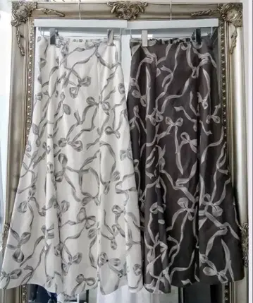 [ 카도와키 레이나 콜라보 ] 리본 무늬 레이스업 스커트 택 포함 새상품